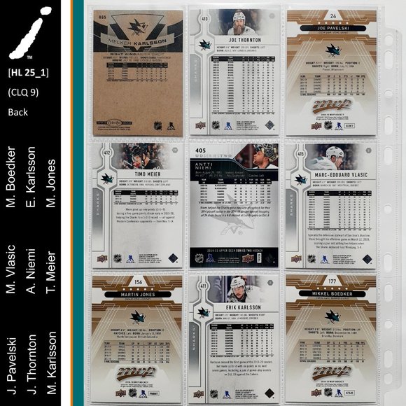 San Jose Sharks 9 Card Lot - HCKY [25_1] - Picture 2 of 8